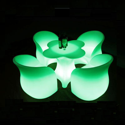 Meubles en forme de fleur à LED lumineux Table à café pour le commerce