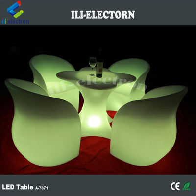 Meubles en forme de fleur à LED lumineux Table à café pour le commerce