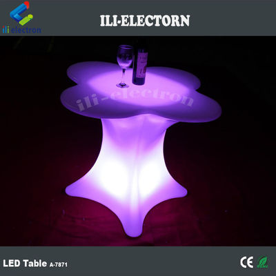 Meubles en forme de fleur à LED lumineux Table à café pour le commerce