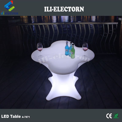 Meubles en forme de fleur à LED lumineux Table à café pour le commerce