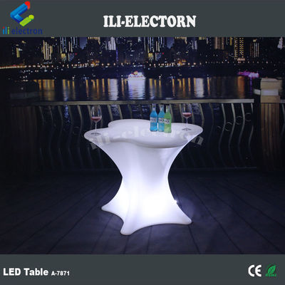 Meubles en forme de fleur à LED lumineux Table à café pour le commerce