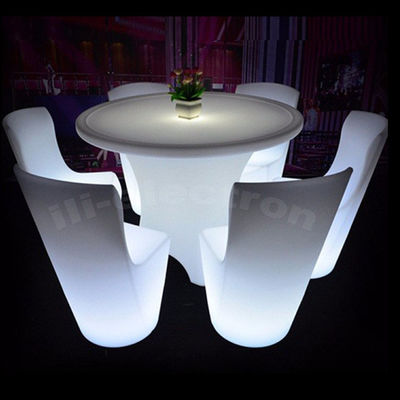 Table à manger moderne ronde restaurant éclairée à LED
