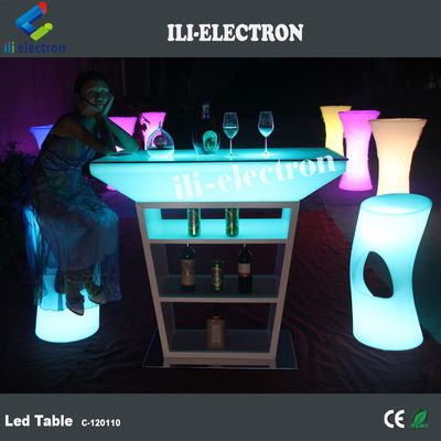 Meubles en plastique à LED lumineux, table de bar lumineuse pour le salon des fêtes