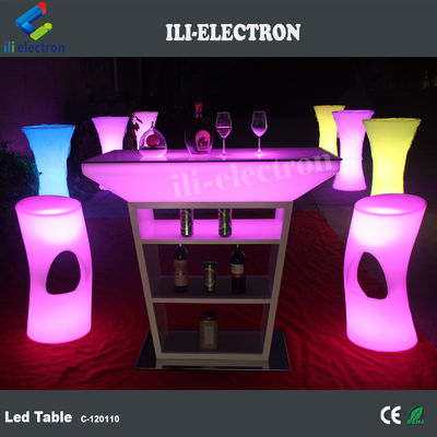 Meubles en plastique à LED lumineux, table de bar lumineuse pour le salon des fêtes