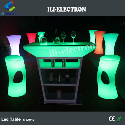 Meubles en plastique à LED lumineux, table de bar lumineuse pour le salon des fêtes