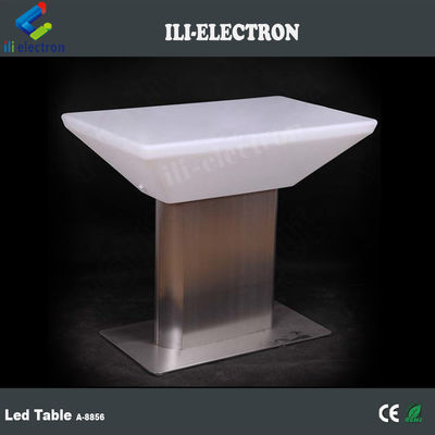 Table à manger LED en plastique carré à changement de couleur extérieur et intérieur