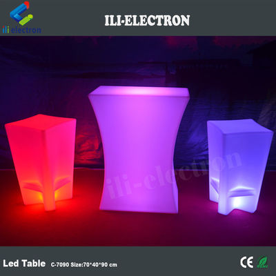Table à LED étanche à l'eau éclairée table à bar meubles table basse à LED