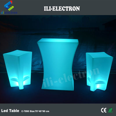 Table à LED étanche à l'eau éclairée table à bar meubles table basse à LED