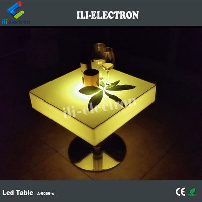 Commercial Square LED éclairer les tables de cocktail rechargeable avec l' acier inoxydable