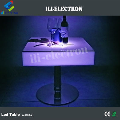 Commercial Square LED éclairer les tables de cocktail rechargeable avec l' acier inoxydable
