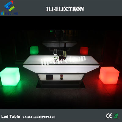 Table de bar/table de salon/table de salon en plastique PE à LED