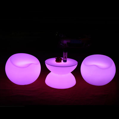 Table et chaise LED en plastique PE à télécommande RGB