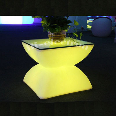Table à bar à LED carré rechargeable avec télécommande/table romantique extérieure