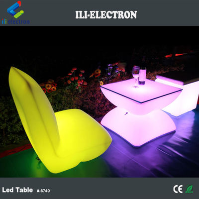 Table à bar à LED carré rechargeable avec télécommande/table romantique extérieure