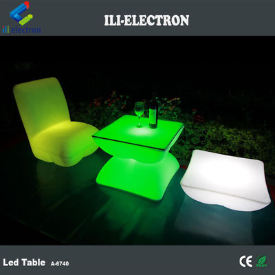 Table à bar à LED carré rechargeable avec télécommande/table romantique extérieure
