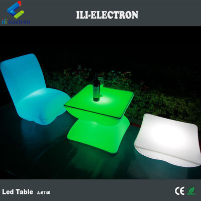 Table à bar à LED carré rechargeable avec télécommande/table romantique extérieure