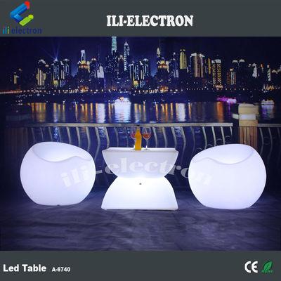 Table à bar à LED carré rechargeable avec télécommande/table romantique extérieure