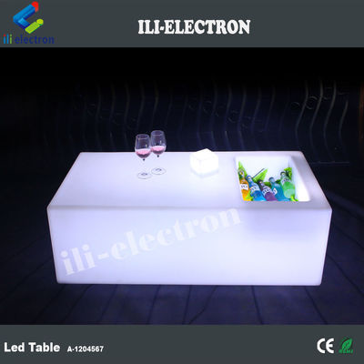 Table à bar en plastique PE sans fil unique avec seau de glace/réservoir de refroidissement