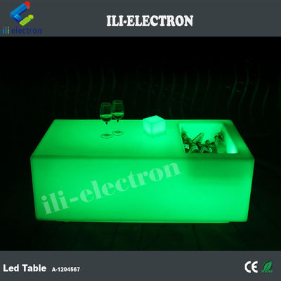 Table à bar en plastique PE sans fil unique avec seau de glace/réservoir de refroidissement