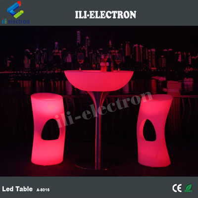 Table à barres LED en plastique PE rond rechargeable/table basse LED/table de nuit