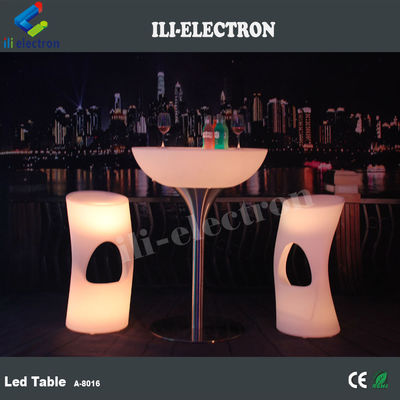 Table à barres LED en plastique PE rond rechargeable/table basse LED/table de nuit
