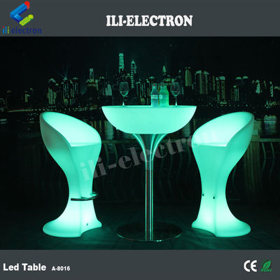 Table à barres LED en plastique PE rond rechargeable/table basse LED/table de nuit