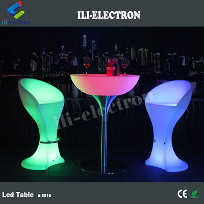 Table à barres LED en plastique PE rond rechargeable/table basse LED/table de nuit