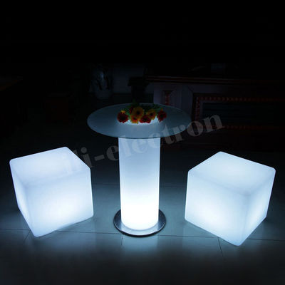 Table à bar en verre à LED table à cocktail