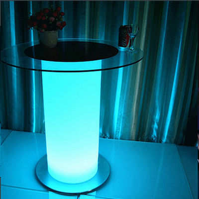 Tables à barres à LED éclairées en verre