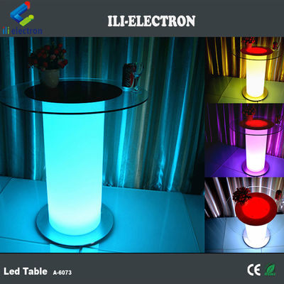 Tables à barres à LED éclairées en verre