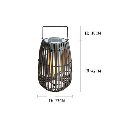 Lanternes de jardin en rotin solaire personnalisées Portables avec poignée