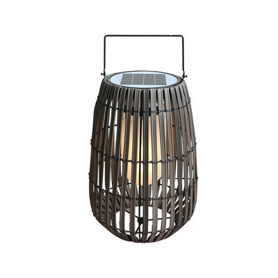 Lanternes de jardin en rotin solaire personnalisées Portables avec poignée