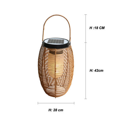 Lumières solaires tissées en rotin à l' extérieur Lanterne imperméable pour le jardin paysage