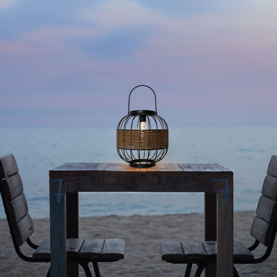 Lampes de jardin en rotin étanche, lampes solaires en rotin extérieures pour la décoration de balcon