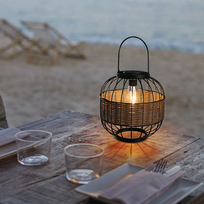 Lampes de jardin en rotin étanche, lampes solaires en rotin extérieures pour la décoration de balcon