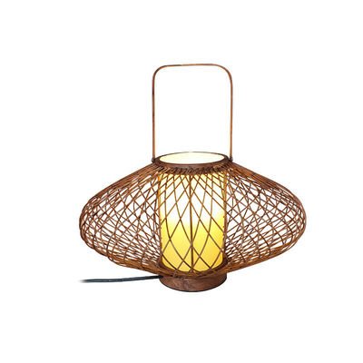 3500K Lampe de table en rotin blanc chaud en bambou Pour le contrôle du commutateur de chambre