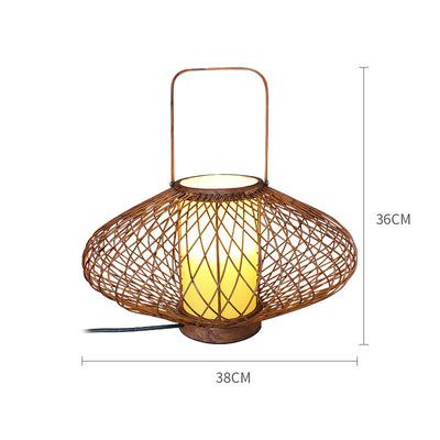 3500K Lampe de table en rotin blanc chaud en bambou Pour le contrôle du commutateur de chambre