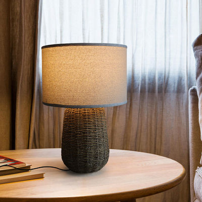 Lampe de table en rotin durable, commande de commutateur de lampe de lit en rotin durable