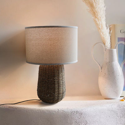 Lampe de table en rotin durable, commande de commutateur de lampe de lit en rotin durable
