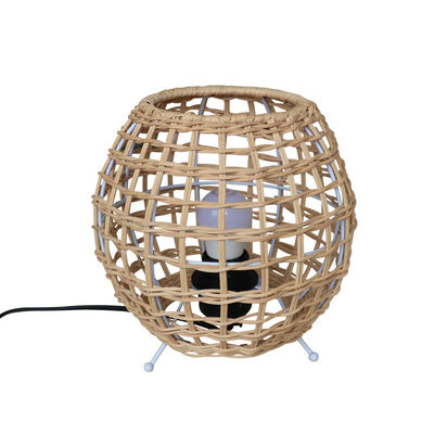 petite lampe de table à billes créative en rotin Art rotin tissu chambre à coucher lampe de table décorative