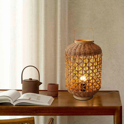 Lumière rétro en câble de chanvre en rotin Tissue pour salon chambre à coucher