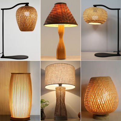Lampe de table et ombrage en bambou naturel moderne pour la décoration intérieure