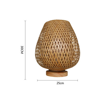 Lampe de table de chevet en bambou personnalisée 2700K Blanc chaud doux pour la décoration de la maison