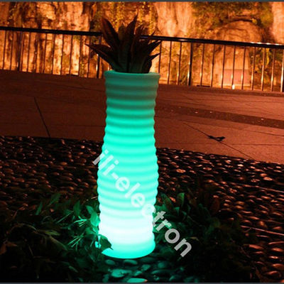 Puits de fleurs à LED à commande à distance, pots de plantes décoratifs éclairés pour la maison