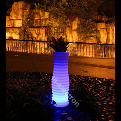 Puits de fleurs à LED à commande à distance, pots de plantes décoratifs éclairés pour la maison