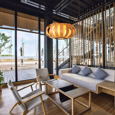 Asie du Sud-Est Lumière suspendue de lustre en bois simple Lumière créative en faisceau de bois