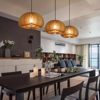 Lampe suspendue de lustre en bois pour salle à manger