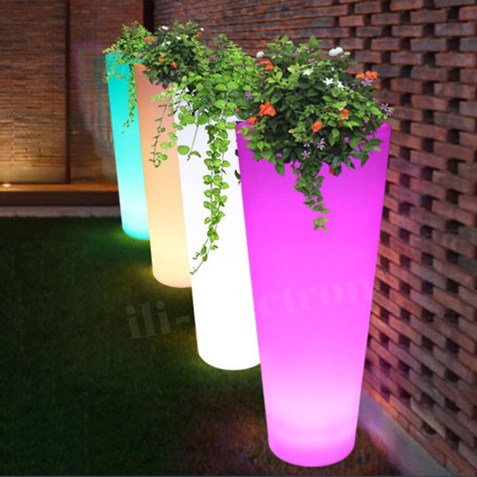 Planteurs de fleurs extérieurs à LED étanches au toucher