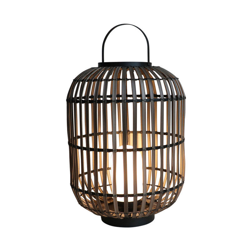 Lanterne extérieure en rotin décoratif, lampe en rotin tissée 3500K Pour l' atmosphère