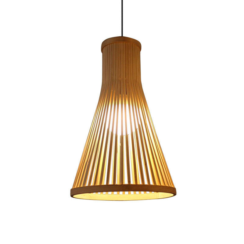 Lampe à pendentif en rotin personnalisée, lampe en bambou Nordique tissée pour l' éclairage intérieur